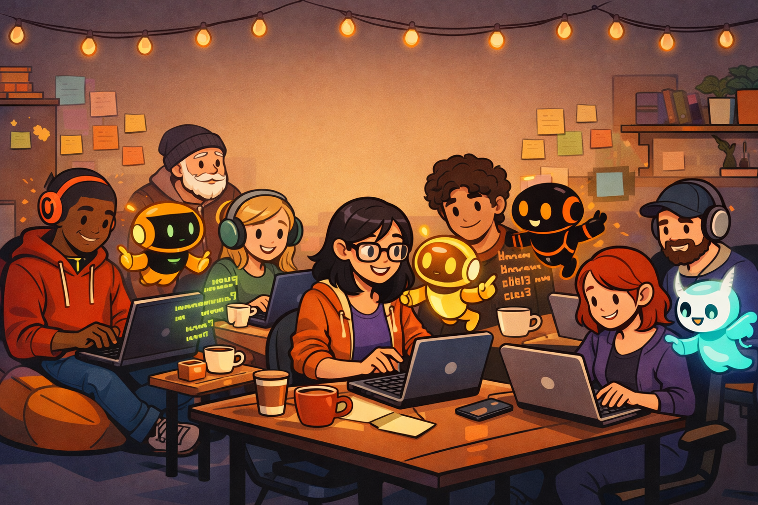 Humans and AI agents collaborating